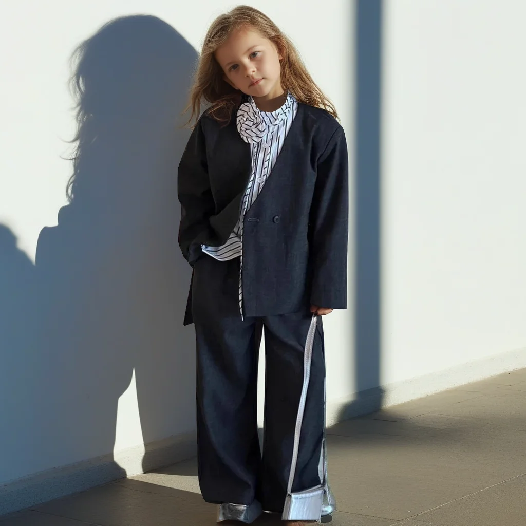 Girls Set Blazers Wide Leg Trousers 2pc Oversized Chic Suit for Kids Casual Streetwear Fashion School Teens Child Clothing 10 Y
Girls Set Blazers Wide Leg Trousers 2pc Oversized Chic Suit for Kids Casual Streetwear Fashion School Teens Child Clothing 10 Y