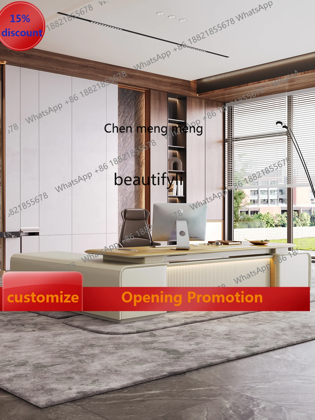 sscn8617 Boss Desk Simple Modern President Office High-End Executive Desk Table and Chair Combination
sscn8617 Boss Desk Simple Modern President Office High-End Executive Desk Table and Chair Combination