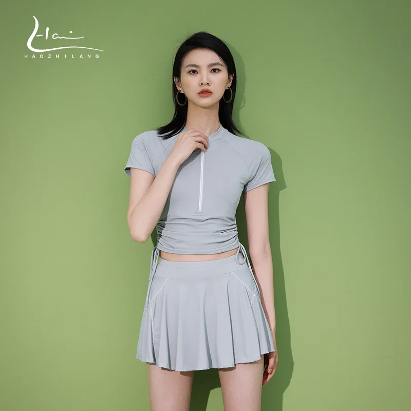 Conservative Short Sleeve Bikini Set for Girls Thermal Spring Swimming Suit Slimming High Waist Sporty Swimsuit
Conservative Short Sleeve Bikini Set for Girls Thermal Spring Swimming Suit Slimming High Waist Sporty Swimsuit