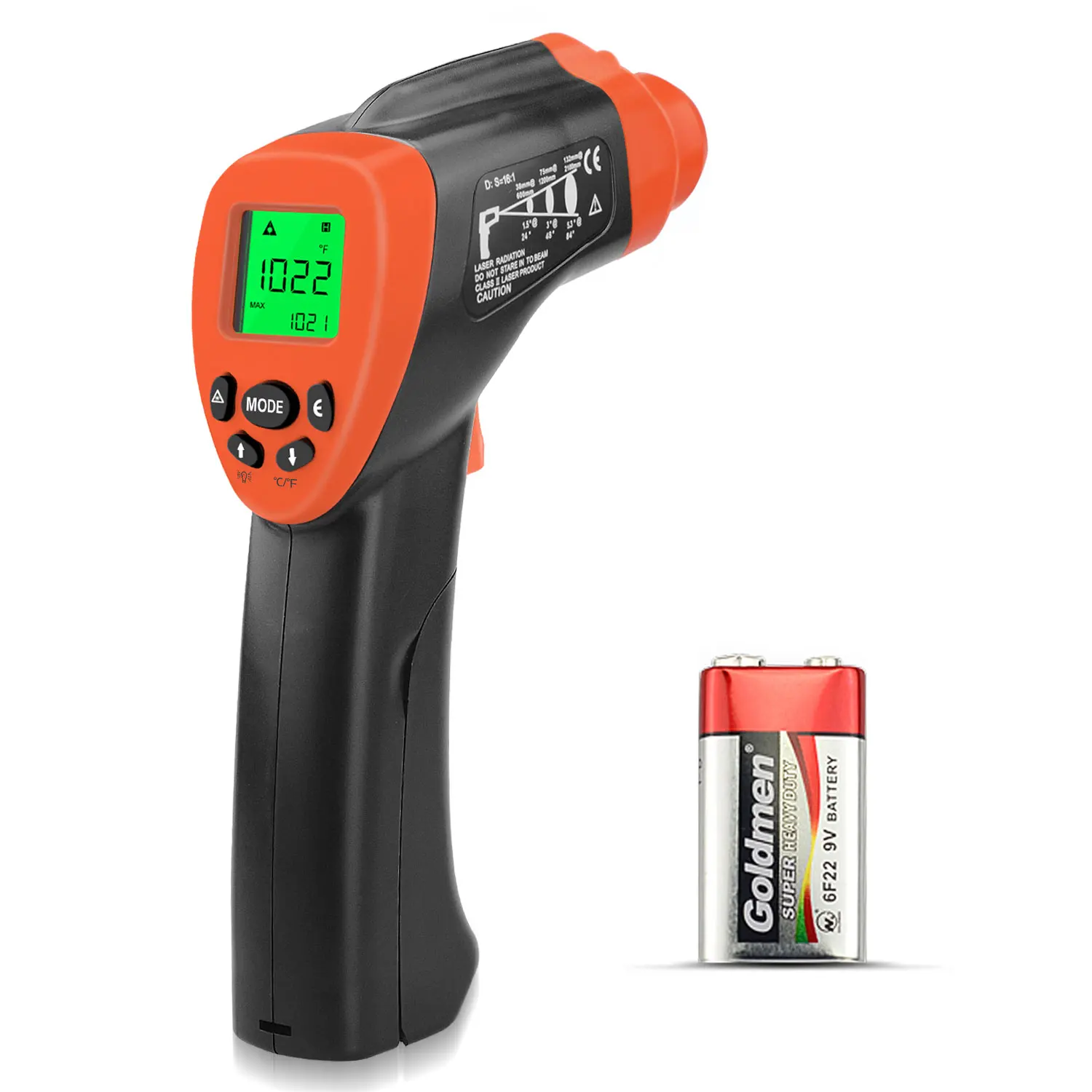HP-980G Infrared Thermometer -58°F~1292°F Laser Temperature Gun 16:1 D:S Adjustable Emissivity for Grill Engine Home Inspection
HP-980G Infrared Thermometer -58°F~1292°F Laser Temperature Gun 16:1 D:S Adjustable Emissivity for Grill Engine Home Inspection