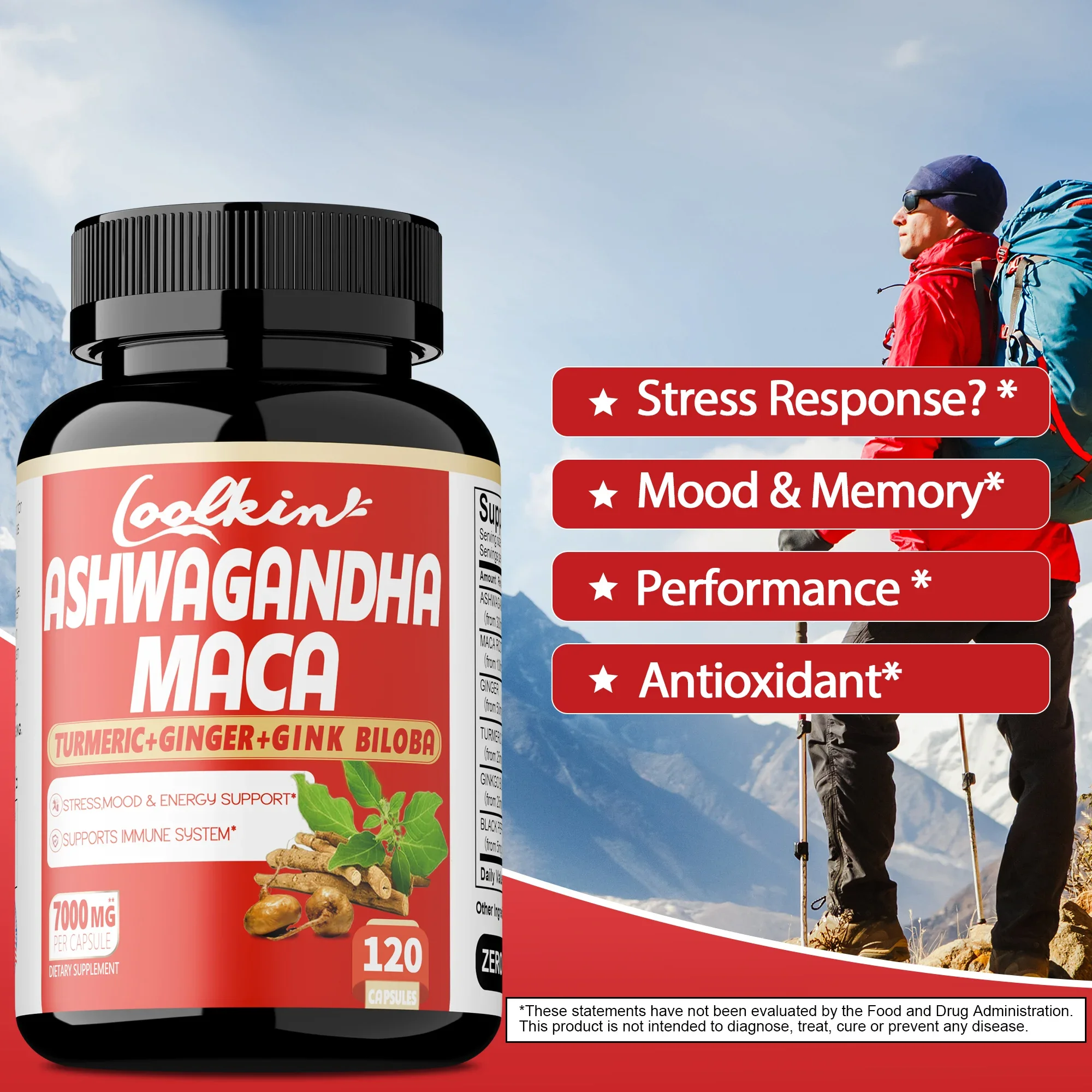 Ashwagandha and Maca Capsules - Improves Muscle, Endurance, Strength and Male Performance, Relieves StressCapsule
Ashwagandha and Maca Capsules - Improves Muscle, Endurance, Strength and Male Performance, Relieves StressCapsule