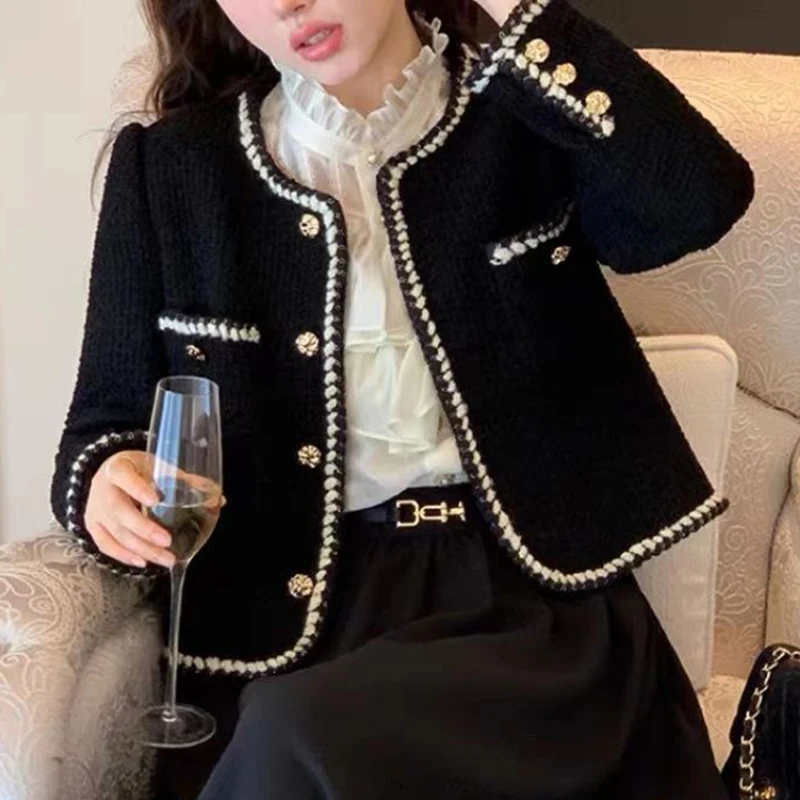 Gidyq Vintage Crop Tweed Jacket Women French Elegant Sweet Coat Casual Warm All Match Retro Long Sleeve Outwear Female Tops
Gidyq Vintage Crop Tweed Jacket Women French Elegant Sweet Coat Casual Warm All Match Retro Long Sleeve Outwear Female Tops
