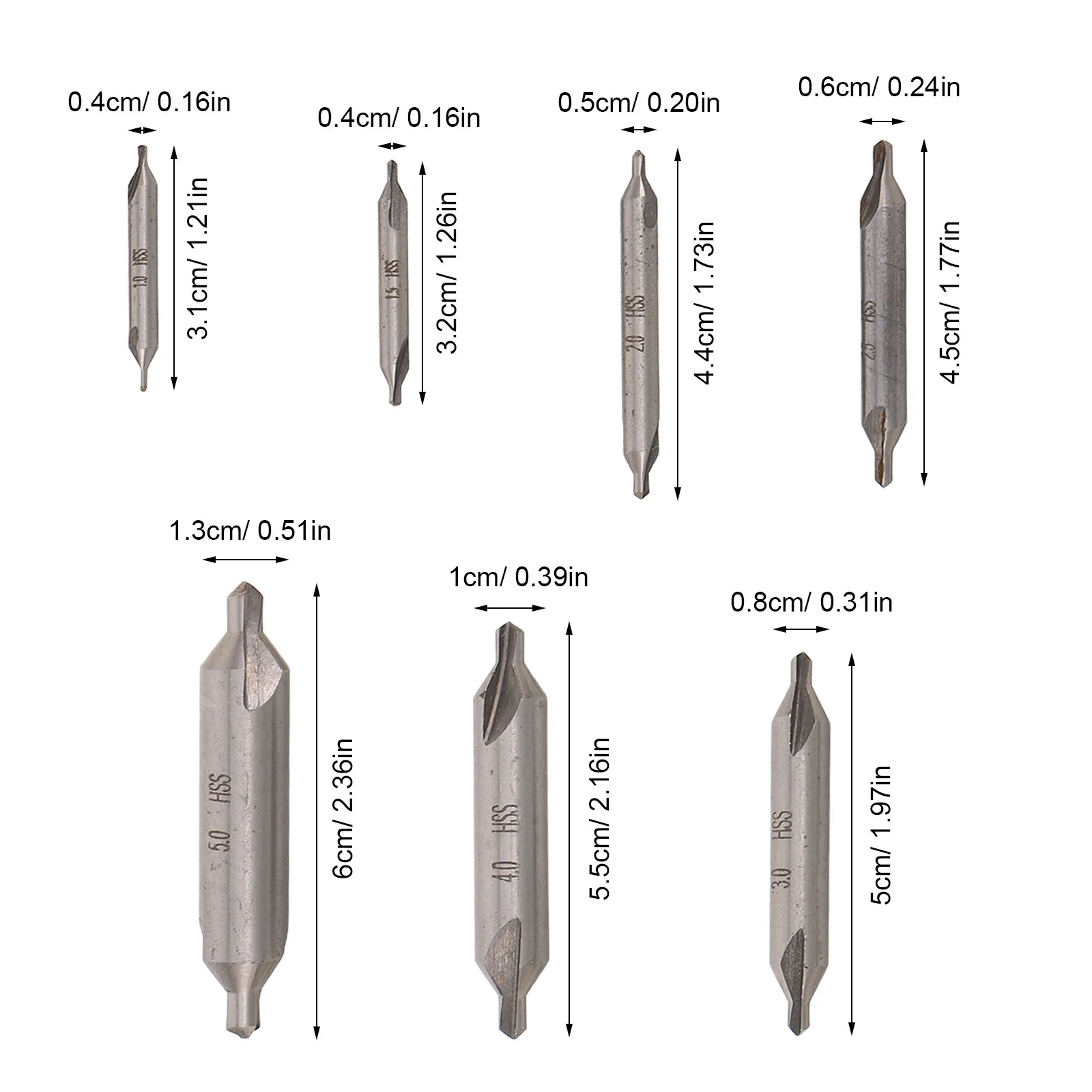 7Pcs Center Drill Bits Set High Speed Steel 60-Degree 1.0-5.0mm Lathe Metalworking Countersink Tool Hard Metal Drill Set
7Pcs Center Drill Bits Set High Speed Steel 60-Degree 1.0-5.0mm Lathe Metalworking Countersink Tool Hard Metal Drill Set
