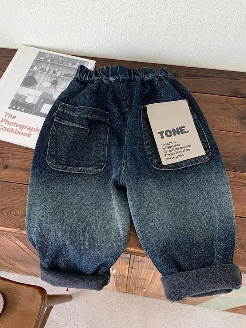 Boys Autumn and Winter Plush Pants 2024 New Children's Vintage Gradient One Piece Plush Jeans Handsome For Kids
Boys Autumn and Winter Plush Pants 2024 New Children's Vintage Gradient One Piece Plush Jeans Handsome For Kids