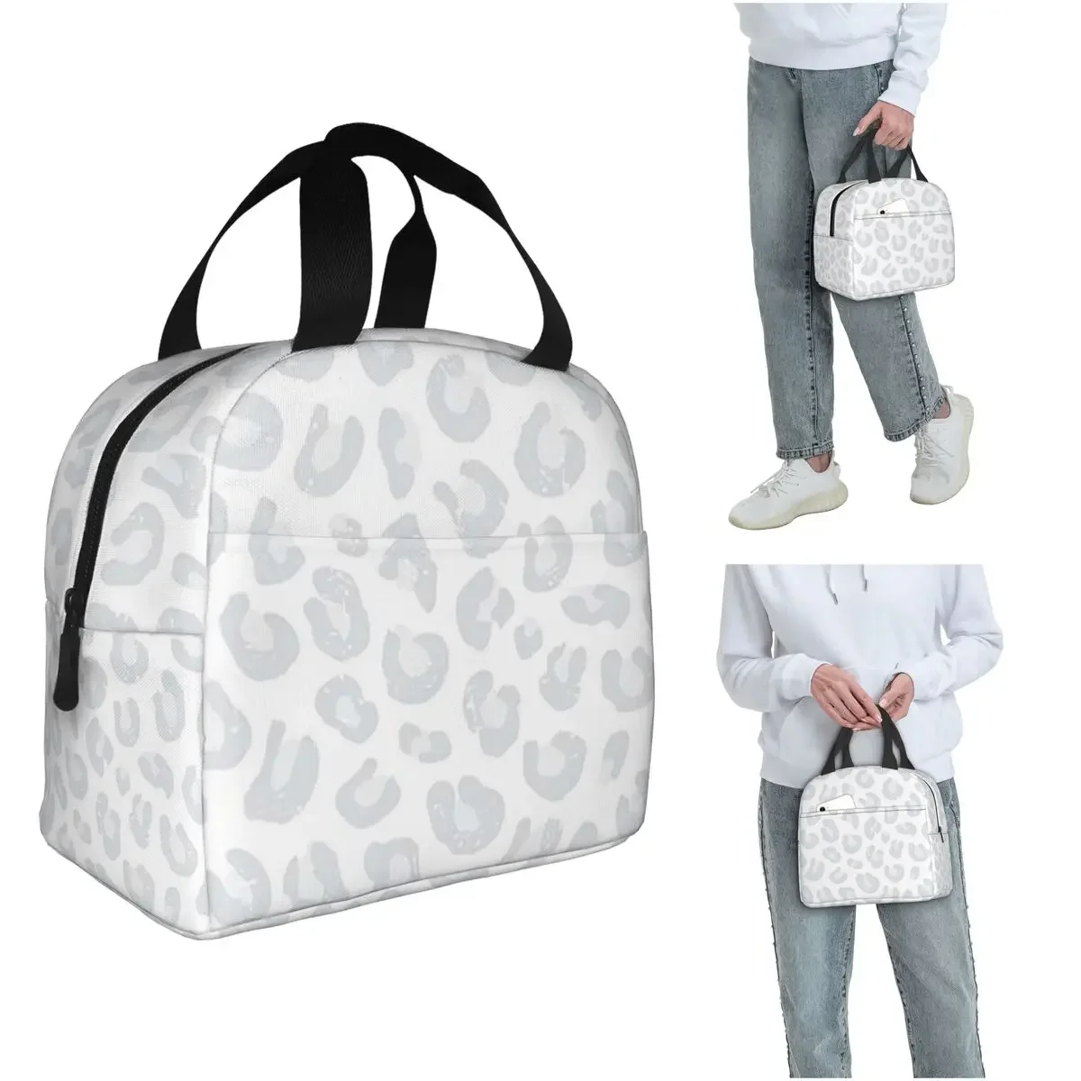 Leopard Print - Silver Gray And White Insulated Lunch Bag for Women Kids Portable Food Boxes Thermal Lunch Box Tote
Leopard Print - Silver Gray And White Insulated Lunch Bag for Women Kids Portable Food Boxes Thermal Lunch Box Tote