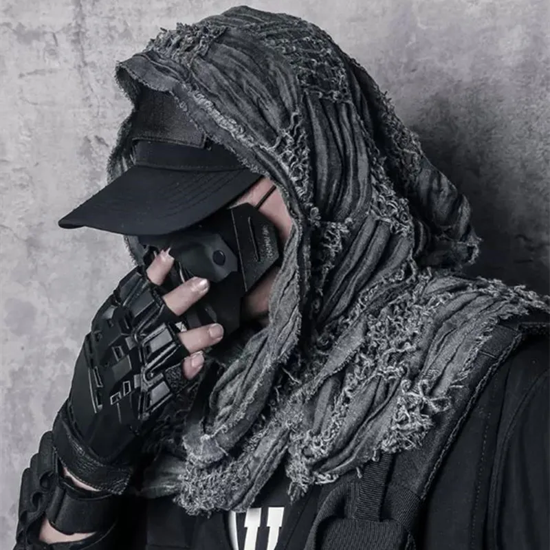 Tactical Techwear Hip Hop Punk Scarf Men Women Washed Vintage Ripped Hole Bufanda Outdoor Casual Scarves
Tactical Techwear Hip Hop Punk Scarf Men Women Washed Vintage Ripped Hole Bufanda Outdoor Casual Scarves