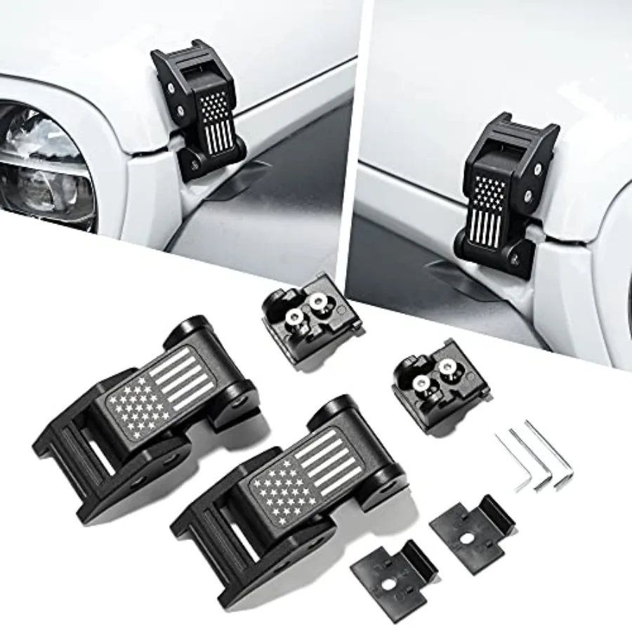 Hood Latches Aluminum Hood Catch Compatible with Jeep Wrangler JK/JKU 2007-2017, JL/JLU 2018-2022 and Jeep Gladiator 2020-2022,
Hood Latches Aluminum Hood Catch Compatible with Jeep Wrangler JK/JKU 2007-2017, JL/JLU 2018-2022 and Jeep Gladiator 2020-2022,