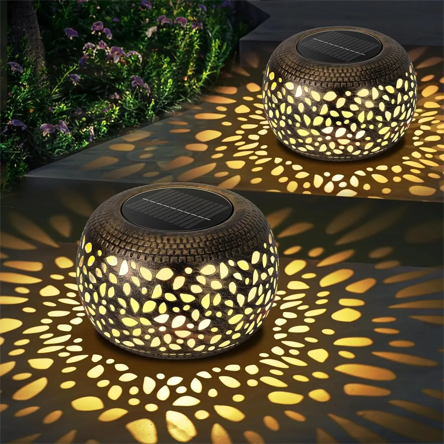 Solar Lanterns Waterproof Outdoor Decor: 2 Pack Hollow Out Retro Metal Lights for Garden Yard Patio Tabletop, 2 Lighting Colors
Solar Lanterns Waterproof Outdoor Decor: 2 Pack Hollow Out Retro Metal Lights for Garden Yard Patio Tabletop, 2 Lighting Colors