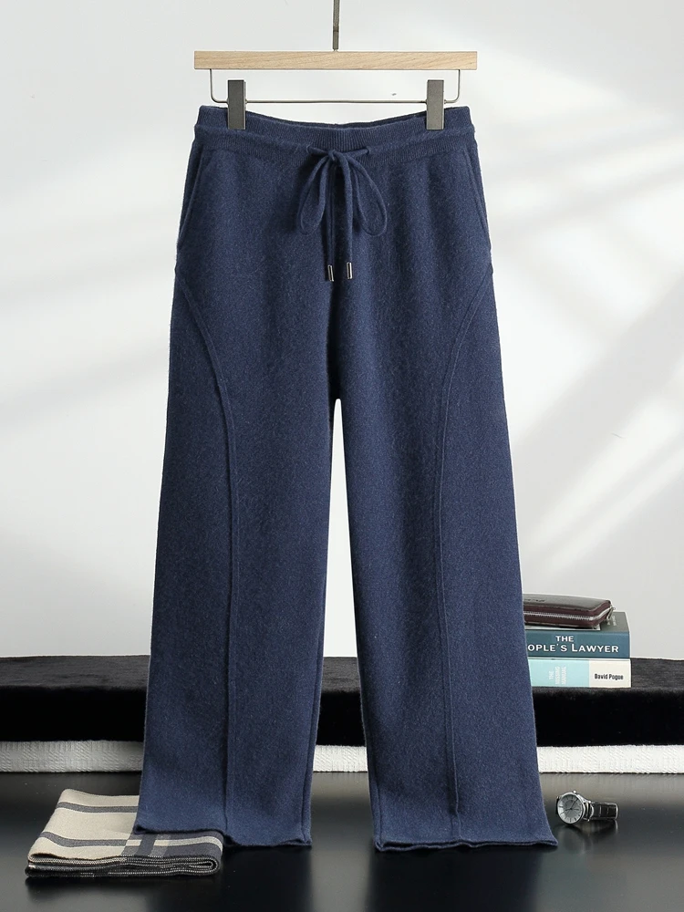 Autumn Winter 100% Cashmere Casual Knitted Pants Chic Wide Leg Pants Men's Thickened Curved Knife Pants High Quality Trousers
Autumn Winter 100% Cashmere Casual Knitted Pants Chic Wide Leg Pants Men's Thickened Curved Knife Pants High Quality Trousers