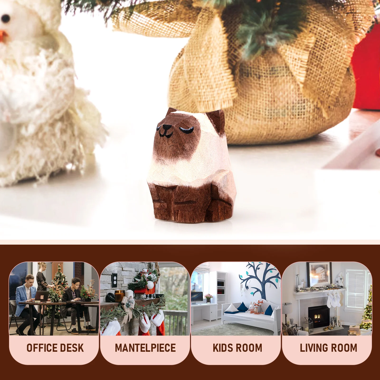 Wooden Cat Ornament Handcrafted Home Decor Smooth Finish Creative Cat Statue For Living Room Shelf Kids Room Adornment
Wooden Cat Ornament Handcrafted Home Decor Smooth Finish Creative Cat Statue For Living Room Shelf Kids Room Adornment