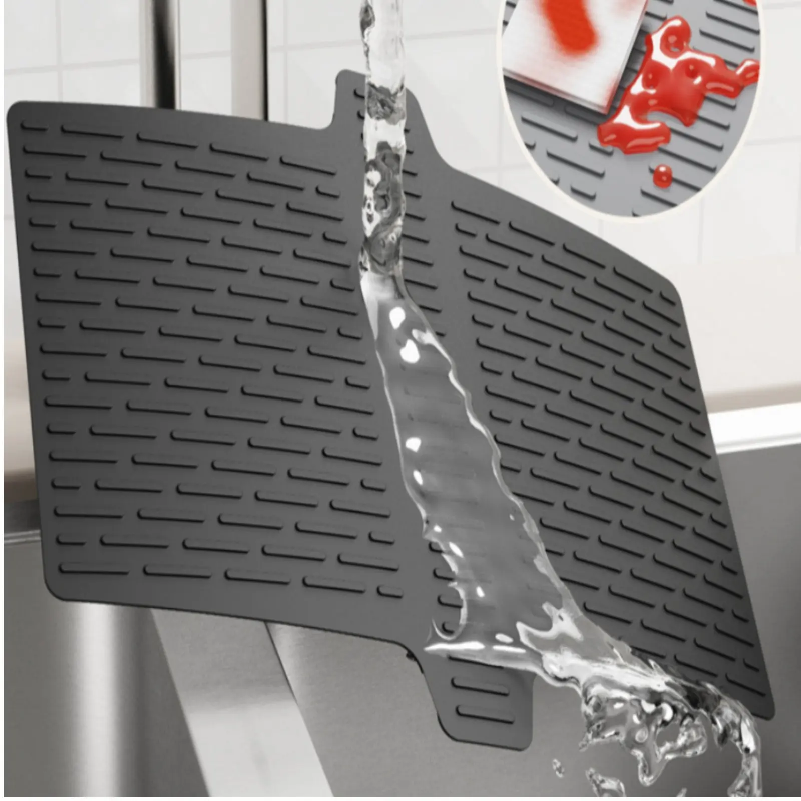Silicone Sink Divider Mat Non-Slip Kitchen Sink Saddle Silicone Dish Drying Mat Anti-Scuff Versatile
Silicone Sink Divider Mat Non-Slip Kitchen Sink Saddle Silicone Dish Drying Mat Anti-Scuff Versatile
