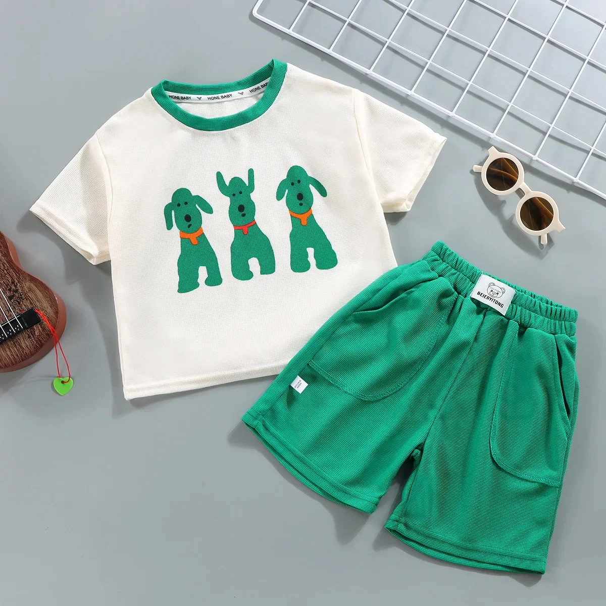 Summer Dress Up Kids Boys Clothing Breathable Waffle Fabric Cartoon T-Shirt+Shorts 2PCS Sets Children's Costume For Girl Outfits
Summer Dress Up Kids Boys Clothing Breathable Waffle Fabric Cartoon T-Shirt+Shorts 2PCS Sets Children's Costume For Girl Outfits