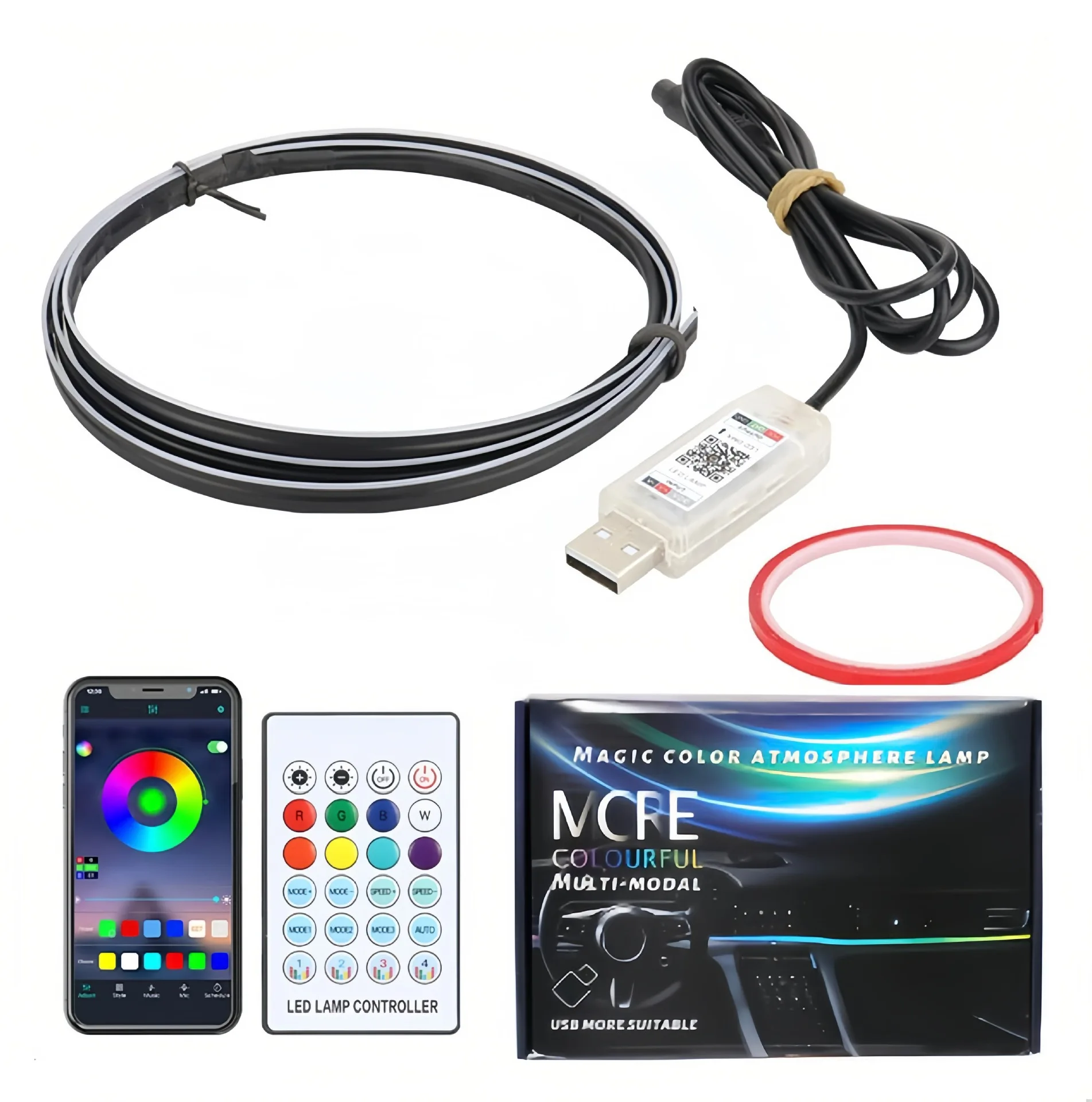 Colorful LED Car Interior Hidden App Remote Control Atmosphere Lamp USB Car Ambient Light Acrylic Strips Dashboard Lights RGB
Colorful LED Car Interior Hidden App Remote Control Atmosphere Lamp USB Car Ambient Light Acrylic Strips Dashboard Lights RGB