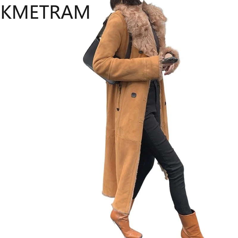 KMETRAM Natural Xiaohu Sheepskin with Wool Attached Jacket Winter Long Coats 110cm Premium Real Fur Coat Woman Clothing 2026 털코트
KMETRAM Natural Xiaohu Sheepskin with Wool Attached Jacket Winter Long Coats 110cm Premium Real Fur Coat Woman Clothing 2026 털코트