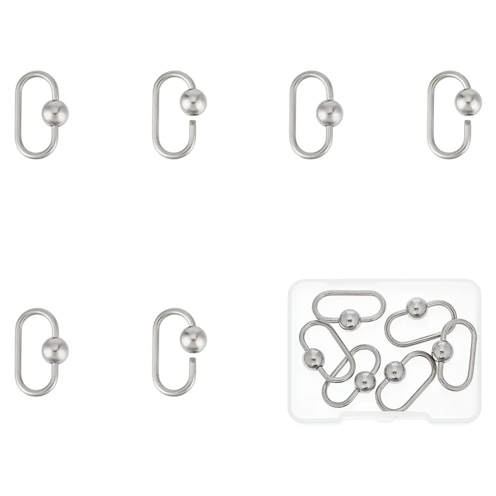 6Pcs 304 Stainless Steel Screw Carabiner Lock Charms for Necklaces Making Oval 26x12.5x2mm
6Pcs 304 Stainless Steel Screw Carabiner Lock Charms for Necklaces Making Oval 26x12.5x2mm
