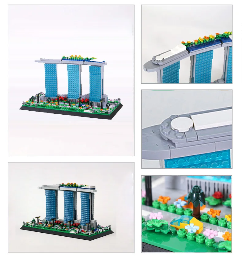 Creative Landmark Singapore Hotel Building Block Marina Bay Sands Model Brick Modern Architecture Toys Home Decor For Gifts
Creative Landmark Singapore Hotel Building Block Marina Bay Sands Model Brick Modern Architecture Toys Home Decor For Gifts