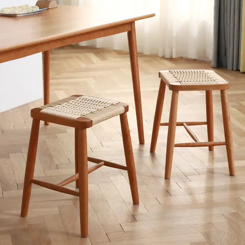 Solid Wood Rattan Weaving Square Stool,High-Leg Dining Chair with Cherry Finish,Handwoven BarStool Using Mortise Restaurant Cafe
Solid Wood Rattan Weaving Square Stool,High-Leg Dining Chair with Cherry Finish,Handwoven BarStool Using Mortise Restaurant Cafe