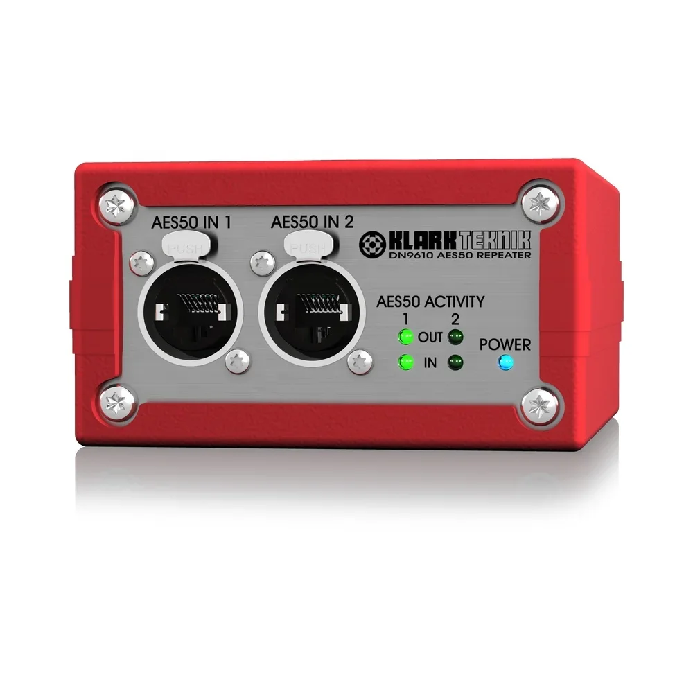 Klark Teknik DN9610 Repeater Box Extends AES50 Connections Up To 100 Meters Music Equipment For Stage Performance
Klark Teknik DN9610 Repeater Box Extends AES50 Connections Up To 100 Meters Music Equipment For Stage Performance
