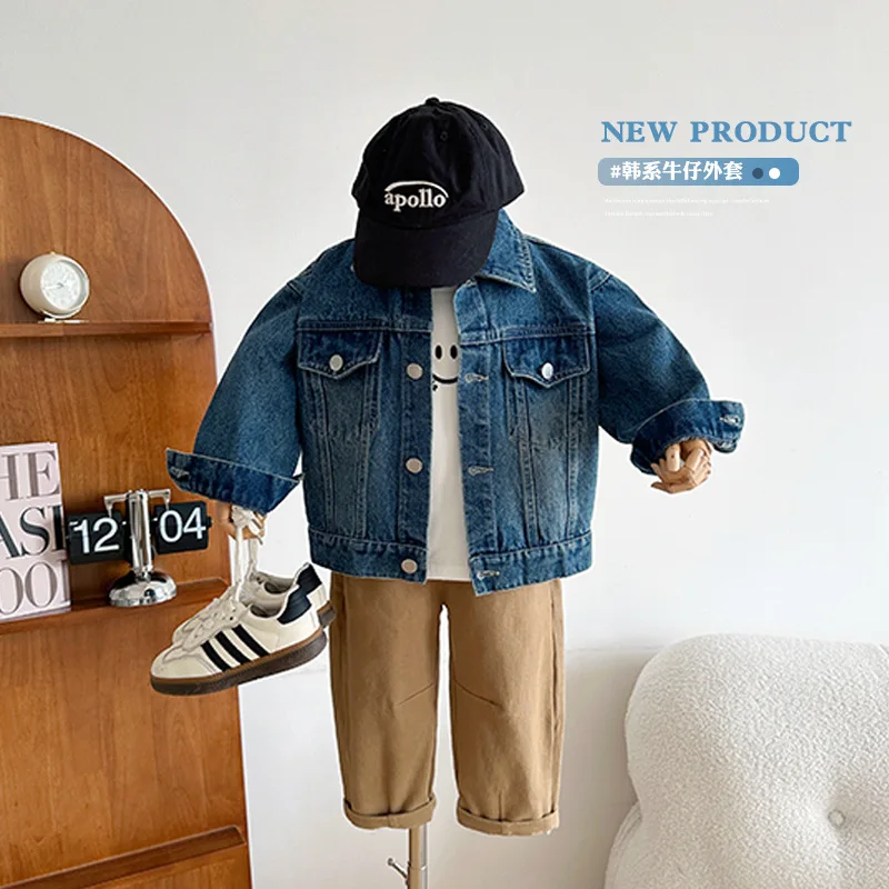 2023 Autumn New Children's Clothing Children's Net Red Retro Denim Clothing Boys Spring and Autumn All-Match Letter Coat
2023 Autumn New Children's Clothing Children's Net Red Retro Denim Clothing Boys Spring and Autumn All-Match Letter Coat