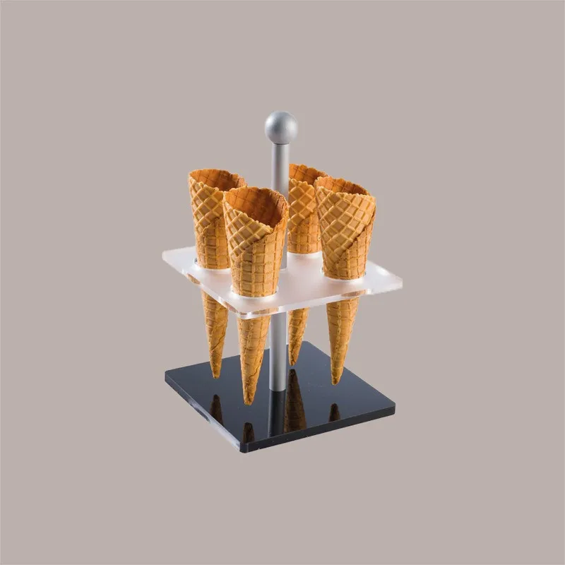 Black square base countertop ice cream cone holder with 4-hole essential ice cream tool
Black square base countertop ice cream cone holder with 4-hole essential ice cream tool