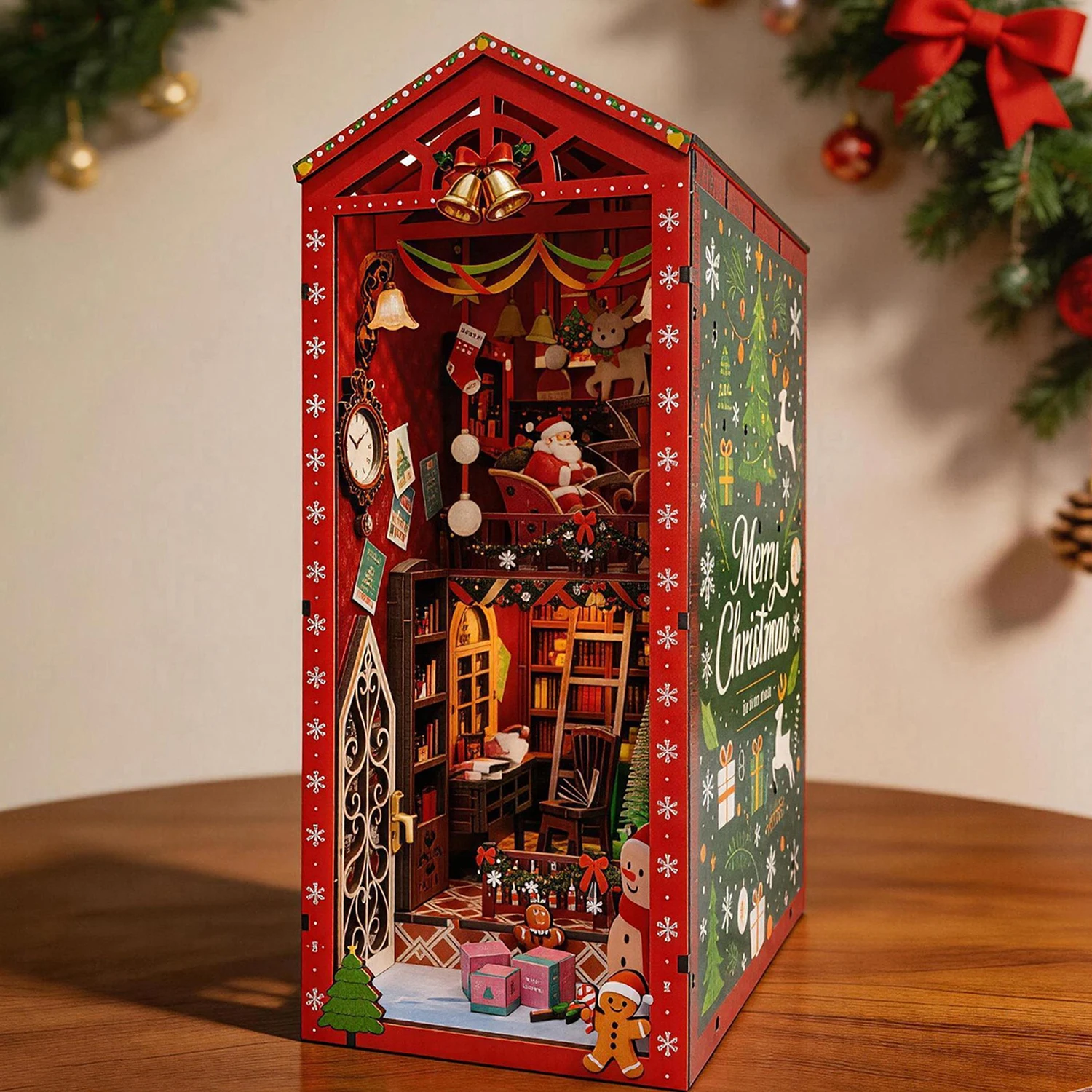 DIY Book Nook Wooden Miniature Model Kits Merry Christmas Bookend 3D Puzzle Bookshelf with Lights for Friends Birthday Gifts
DIY Book Nook Wooden Miniature Model Kits Merry Christmas Bookend 3D Puzzle Bookshelf with Lights for Friends Birthday Gifts