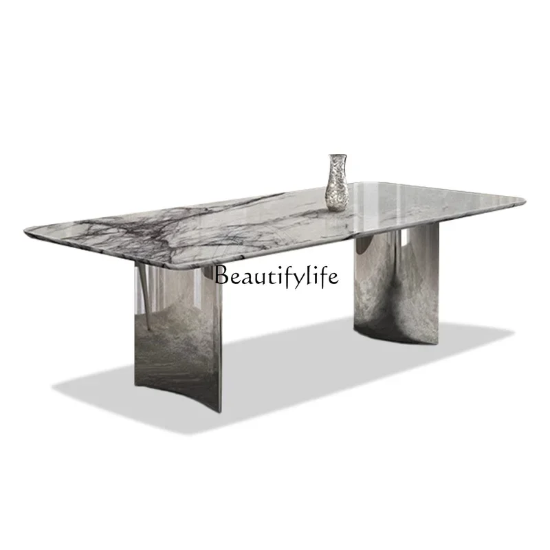 Xiangxuemei natural marble dining table Italian light luxury high-end rectangular luxury stone dining table
Xiangxuemei natural marble dining table Italian light luxury high-end rectangular luxury stone dining table