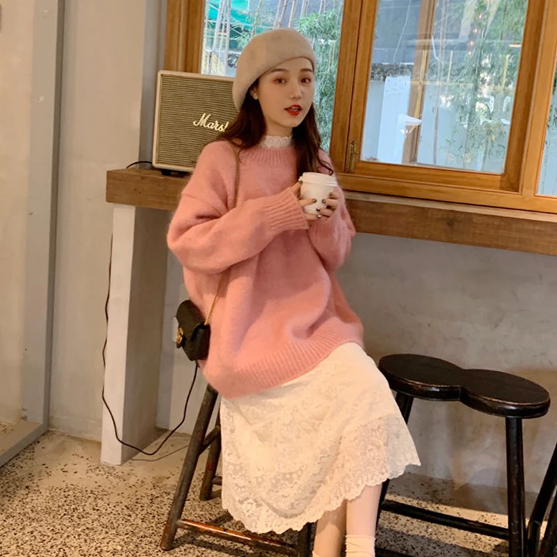 Pullovers Women Solid Sweet Lovely Korean Style Girls Loose Long Sleeve Sweater Fashion Simple Leisure Autumn Female Chic Daily
Pullovers Women Solid Sweet Lovely Korean Style Girls Loose Long Sleeve Sweater Fashion Simple Leisure Autumn Female Chic Daily