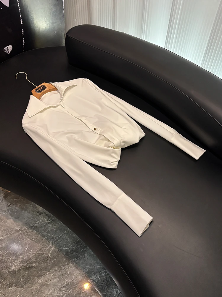 Дизайн для похудения V-Ne Long Sve White irt Женский деловой повседневный топ Faionable Commute Sle Полиэстер Материал
Дизайн для похудения V-Ne Long Sve White irt Женский деловой повседневный топ Faionable Commute Sle Полиэстер Материал