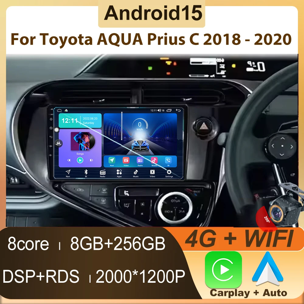 Android For Toyota AQUA Prius C 2018-2020 Car Radio Carplay Auto Player Multimedia WIFI GPS Navigation Head Unit No 2Din Stereo
Android For Toyota AQUA Prius C 2018-2020 Car Radio Carplay Auto Player Multimedia WIFI GPS Navigation Head Unit No 2Din Stereo