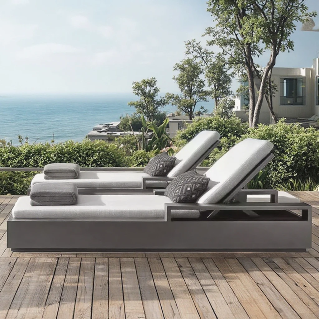 Hot Sale Solid Aluminum Frame Set Garden Sun Bed with Comfortable Cushion and Side Table for Outdoor Leisure
Hot Sale Solid Aluminum Frame Set Garden Sun Bed with Comfortable Cushion and Side Table for Outdoor Leisure