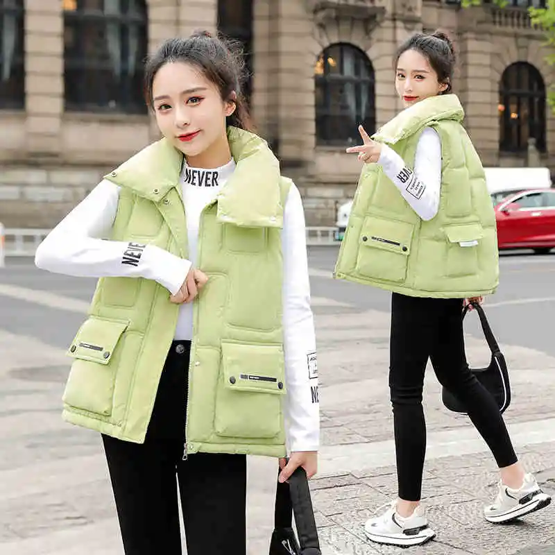 Down Cotton Vest Women's Clothing Short Parkas 2022 Autumn Winter New Korean Loose Vest Outer wear Wasitcoats Jackets jp259
Down Cotton Vest Women's Clothing Short Parkas 2022 Autumn Winter New Korean Loose Vest Outer wear Wasitcoats Jackets jp259