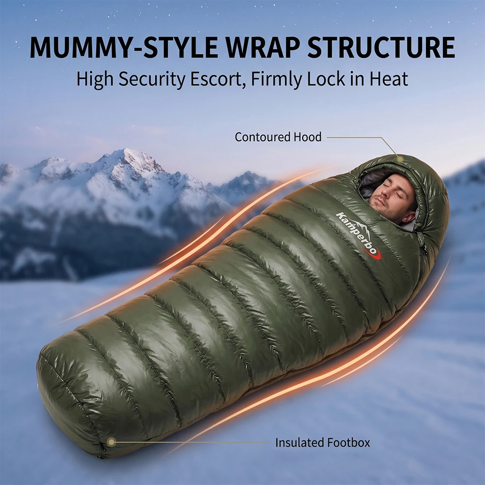 Kamperbox AM1000 Sleeping Bag 1000g Grey Down Filling 20D Nylon Shell Polyester Pongee Lining Portable Warm Camping Sleeping Bag for Outdoor Travel
Kamperbox AM1000 Sleeping Bag 1000g Grey Down Filling 20D Nylon Shell Polyester Pongee Lining Portable Warm Camping Sleeping Bag for Outdoor Travel