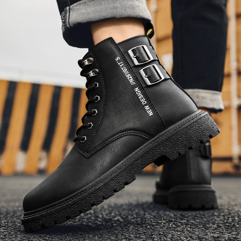 Nice Men's Single Boots Autumn New Men Tooling Boots British Comfortable Universal High-top Casual Leather Boots Tooling Fashion
Nice Men's Single Boots Autumn New Men Tooling Boots British Comfortable Universal High-top Casual Leather Boots Tooling Fashion