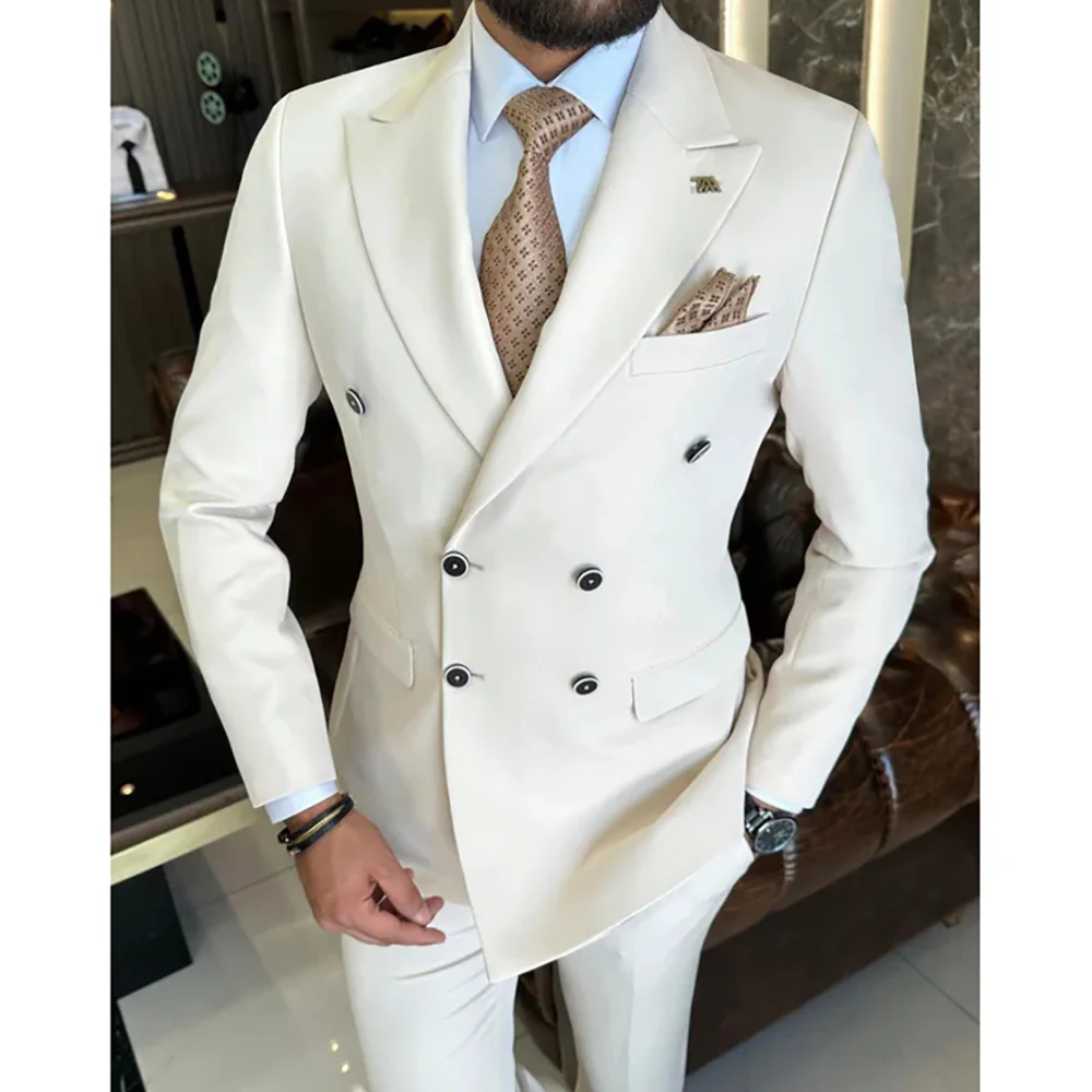Luxury Double Breasted Solid Color Tailor Men's Suits Flat Regular Length Slim Fit 2 Piece Jacket Pants Set Wedding Outfits 2024
Luxury Double Breasted Solid Color Tailor Men's Suits Flat Regular Length Slim Fit 2 Piece Jacket Pants Set Wedding Outfits 2024