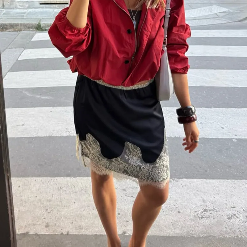 Talenza Elegant Lace Skirt Women's Fashion Lace Satin Patchwork High-Waisted Skirt Luxurious Vintage Party Commuter Female Skirt
Talenza Elegant Lace Skirt Women's Fashion Lace Satin Patchwork High-Waisted Skirt Luxurious Vintage Party Commuter Female Skirt