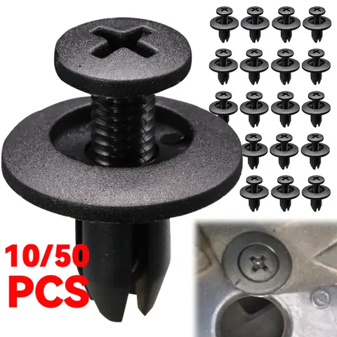 8mm Kunststoff Nieten Befestigungen Schraube Auto Stoßstange Kotflügel Schwarz Niet Auto Fastener Clips für Toyota Focus Kia Nissan Yamaha
