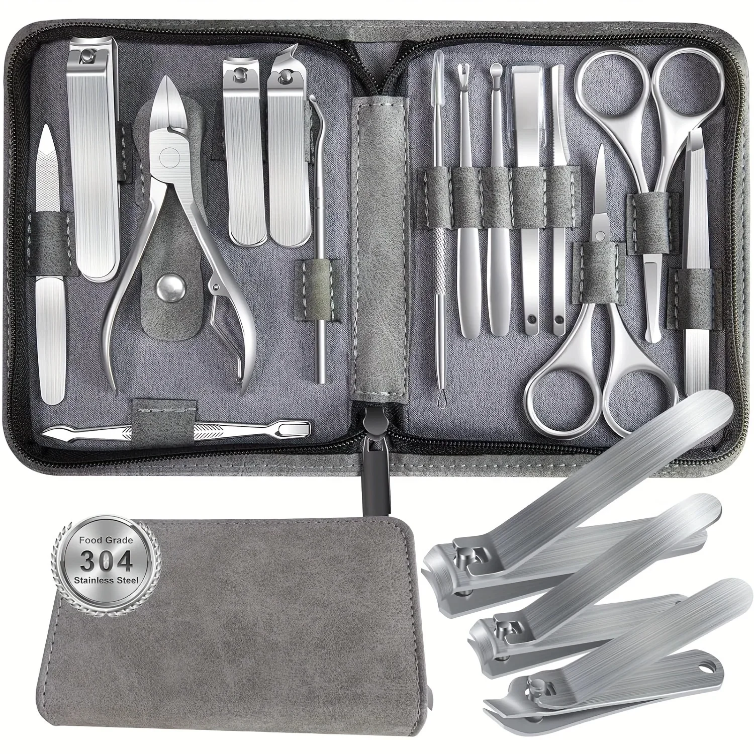 15 pieces of stainless steel nail clippers, trimming and beauty sets, decoration nail clippers, foot clippers, tweezers, nail cl
15 pieces of stainless steel nail clippers, trimming and beauty sets, decoration nail clippers, foot clippers, tweezers, nail cl