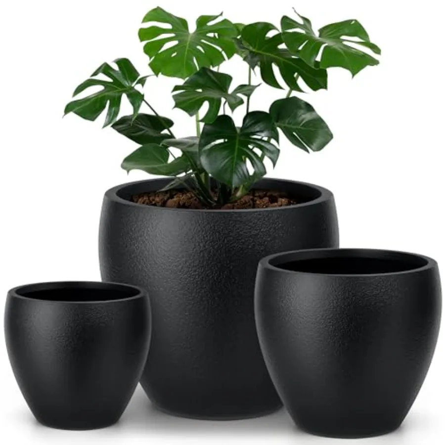 Flower Pots 14.5/12/9.6 Inch, Large Plant Pots Indoor with Drainage, Plastic Pots for Plants, Garden Pots for Outdoor, Large Pl
Flower Pots 14.5/12/9.6 Inch, Large Plant Pots Indoor with Drainage, Plastic Pots for Plants, Garden Pots for Outdoor, Large Pl