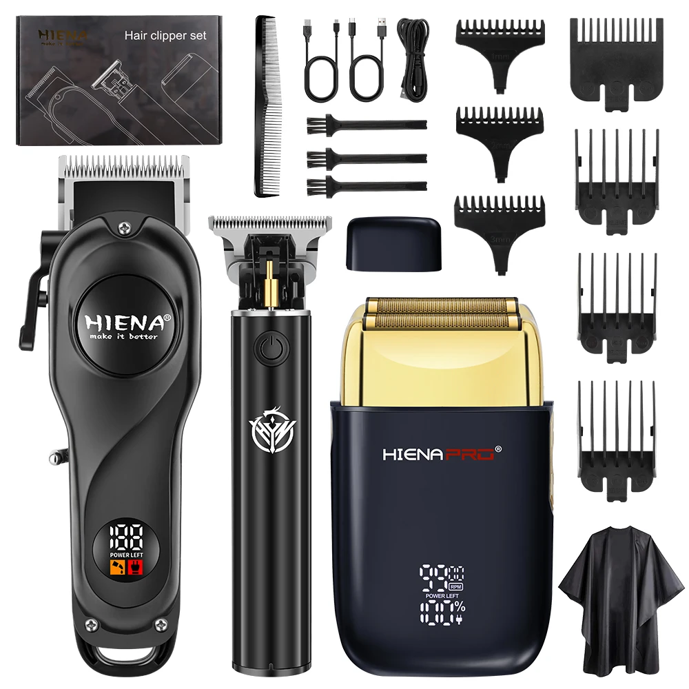 HIENA 3IN1 Barber Set LCD USB Hair Clipper Trimmer Electric Foil Shaver Men Haircut Grooming Kit
HIENA 3IN1 Barber Set LCD USB Hair Clipper Trimmer Electric Foil Shaver Men Haircut Grooming Kit