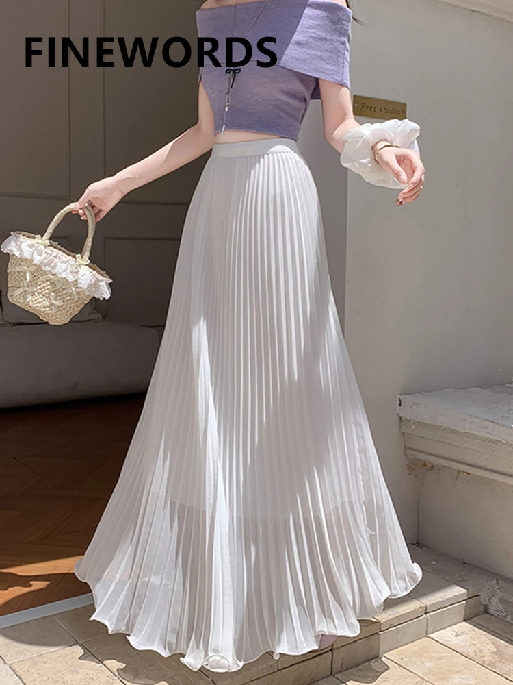 FINEWORDS Vintage Summer Chiffon Skirt Women Korean Streetwear Large String Pleated Skirts Elegant Party Midi Skirt
FINEWORDS Vintage Summer Chiffon Skirt Women Korean Streetwear Large String Pleated Skirts Elegant Party Midi Skirt