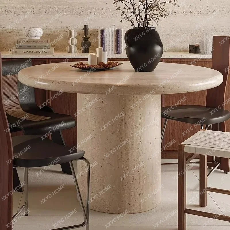 VV SS Natural Travertine Dining Table Designer Villa Living Room Home Wabi-sabi Style Retro Round Dining Table
VV SS Natural Travertine Dining Table Designer Villa Living Room Home Wabi-sabi Style Retro Round Dining Table