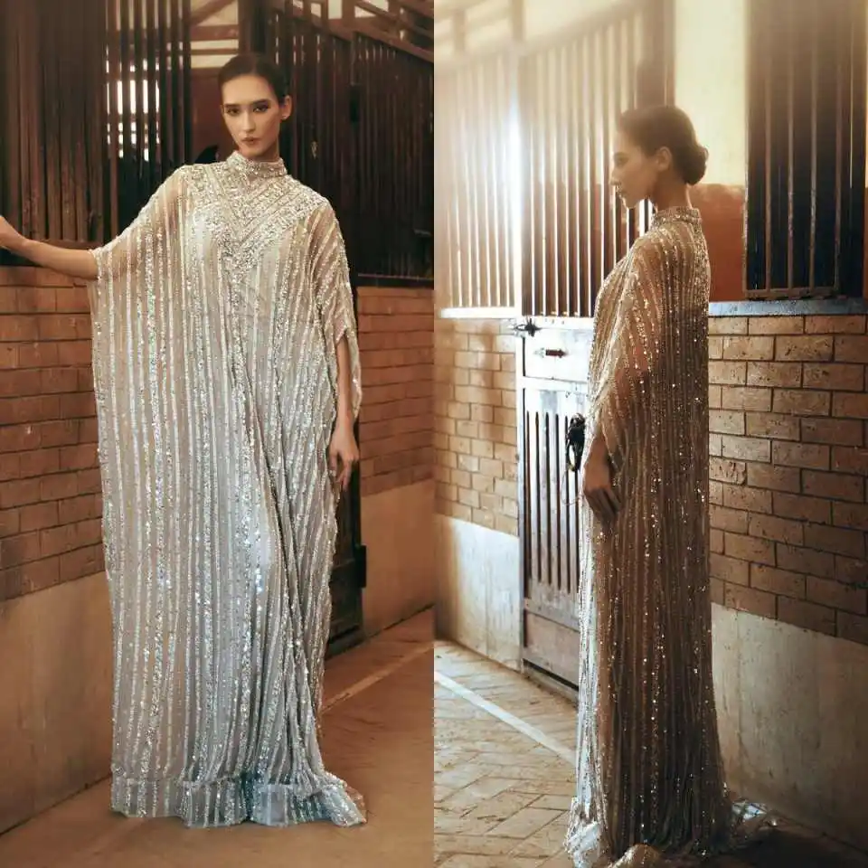 Glittering High-Neck Cape-Sleeve Wedding Dress Sequin-Embellished Bridal Gown for Boho-Chic Outdoor Weddings Customized
Glittering High-Neck Cape-Sleeve Wedding Dress Sequin-Embellished Bridal Gown for Boho-Chic Outdoor Weddings Customized