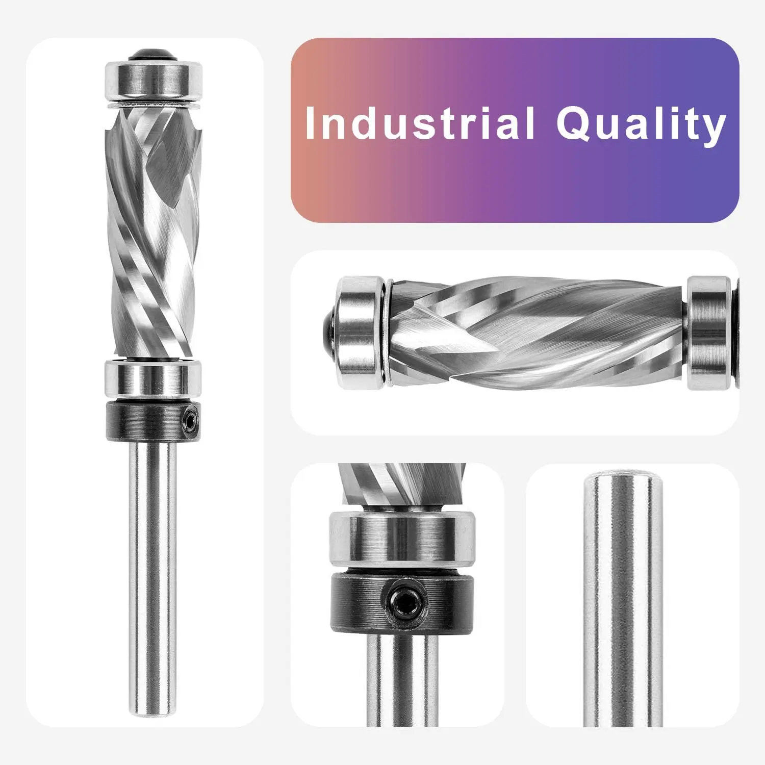 Carbide Compression Flush Trim Router Bit 1/4 Shank w/ Top Bottom Bearing 1/2" Cutting Dia Tungsten Carbide Cutter Woodworking
Carbide Compression Flush Trim Router Bit 1/4 Shank w/ Top Bottom Bearing 1/2" Cutting Dia Tungsten Carbide Cutter Woodworking