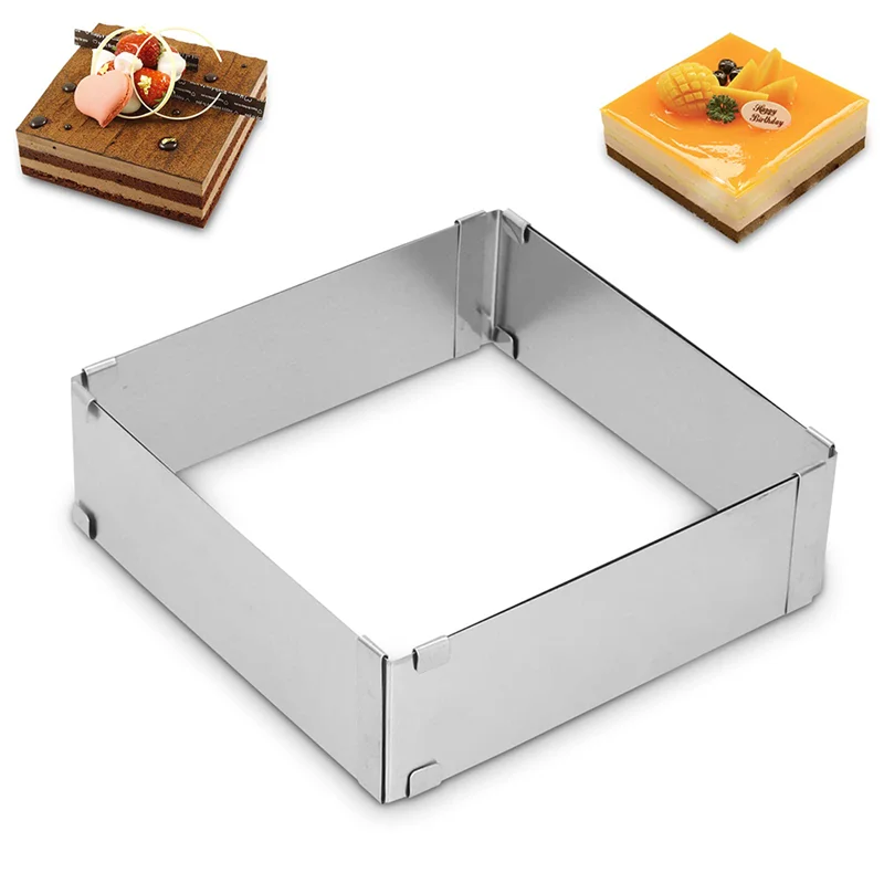 Adjustable Mousse Ring Set Square Stainless Steel Cake Baking Mold Birthday Wedding Cake Baking Tool-A22G
Adjustable Mousse Ring Set Square Stainless Steel Cake Baking Mold Birthday Wedding Cake Baking Tool-A22G