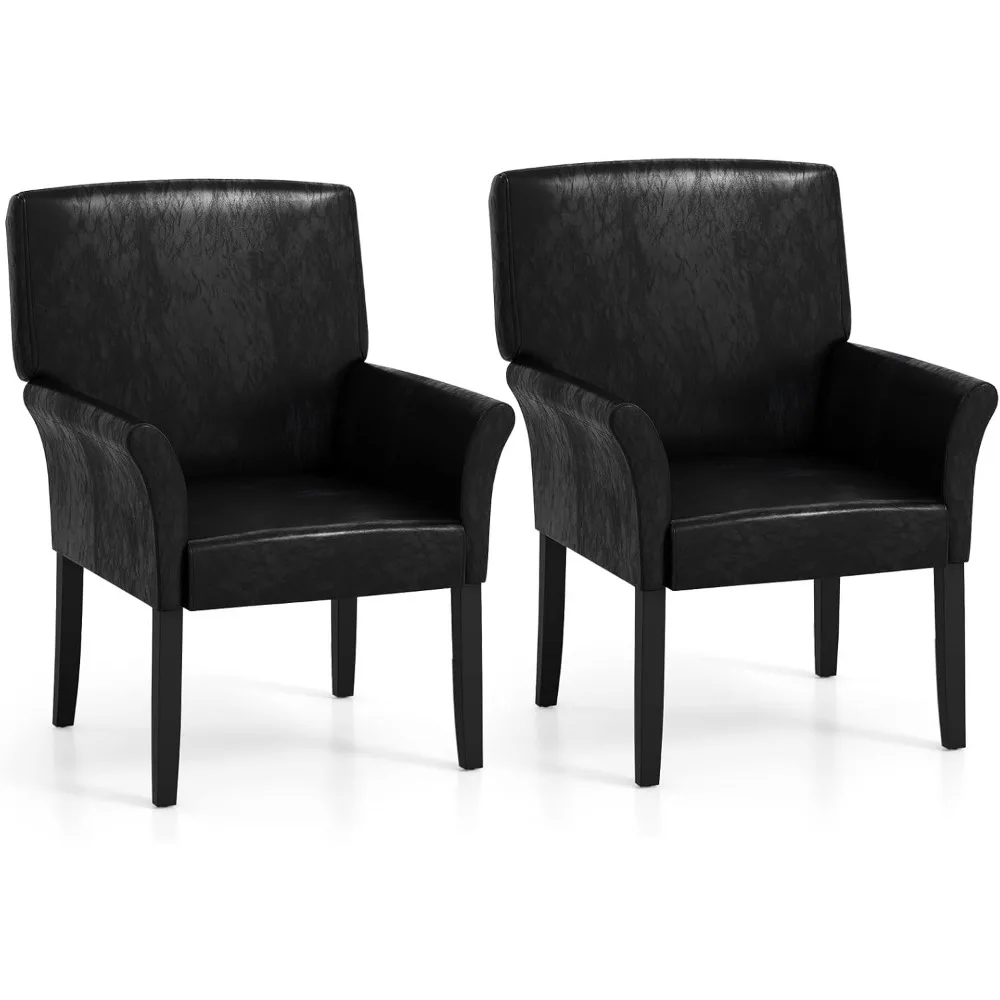 Set of 2 Office Guest Chair, Upholstered Faux Leather Chair with Arms, Rubber Wood Legs, Reception Chair, Executive Accent Armc
Set of 2 Office Guest Chair, Upholstered Faux Leather Chair with Arms, Rubber Wood Legs, Reception Chair, Executive Accent Armc
