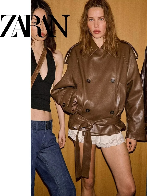 Spring 2026 New Faion ort Leatherette Jaet Women's Ele Aosphere Coat Long Sve Stand Collar Belted Sle
Spring 2026 New Faion ort Leatherette Jaet Women's Ele Aosphere Coat Long Sve Stand Collar Belted Sle