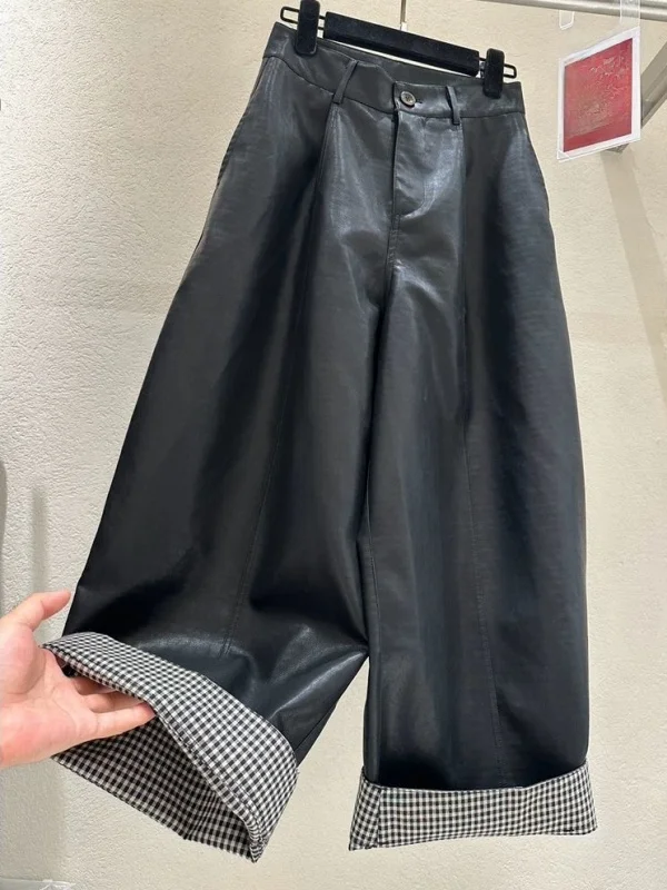 Повседневные широкие брюки из искусственной кожи (ПУ) в европейском стиле, размер 300, для мужчин и женщин, весна-осень, свободные брюки с широкими штанинами, в клетку...
Повседневные широкие брюки из искусственной кожи (ПУ) в европейском стиле, размер 300, для мужчин и женщин, весна-осень, свободные брюки с широкими штанинами, в клетку...