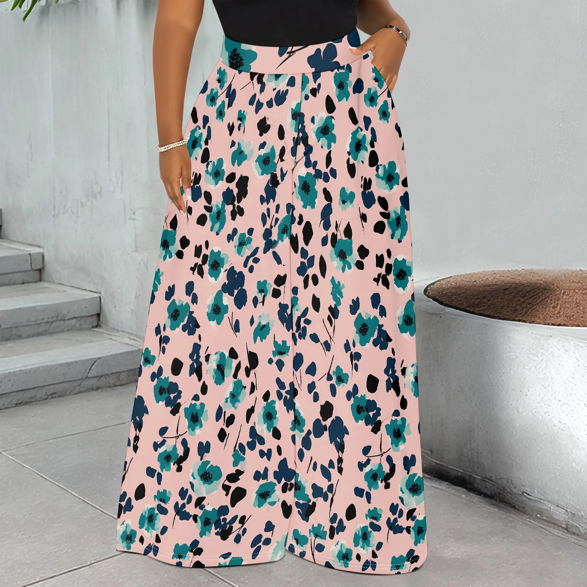 Floral Print Pocket Pants, Pink Wide Leg Trousers, Casual Loose Fit Bottoms for Women, Summer Beach Wear, S-2XL
Floral Print Pocket Pants, Pink Wide Leg Trousers, Casual Loose Fit Bottoms for Women, Summer Beach Wear, S-2XL