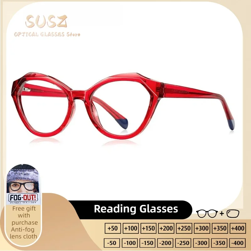 SUSZ Fashion Colorful Cat Eye Women Reading Glasses Anti Blue Light Myopia Glasses Customized Progressive Prescription Eyewear
SUSZ Fashion Colorful Cat Eye Women Reading Glasses Anti Blue Light Myopia Glasses Customized Progressive Prescription Eyewear