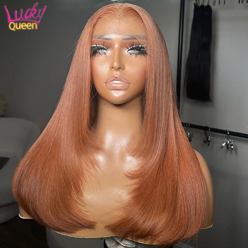 Orange Brown Straight 13X6 Frontal Human Hair Wig Ginger Colored 5X5 Closure Transparent Lace Front Wig Pre Plucked For Women
Orange Brown Straight 13X6 Frontal Human Hair Wig Ginger Colored 5X5 Closure Transparent Lace Front Wig Pre Plucked For Women